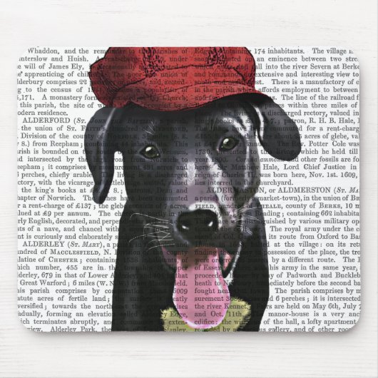 Schwarzes Labrador mit roter Spitze Mousepad (Vorne)