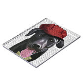 Schwarzes Labrador mit roter Spitze Notizblock (Linke Seite)