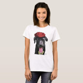 Schwarzes Labrador mit roter Spitze T-Shirt (Vorne ganz)