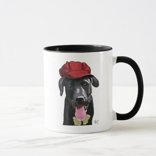 Schwarzes Labrador mit roter Spitze Tasse (Rechts)