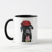 Schwarzes Labrador mit roter Spitze Tasse (Links)