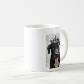 Schwarzes Labrador mit Tiara Kaffeetasse (VorderseiteRechts)