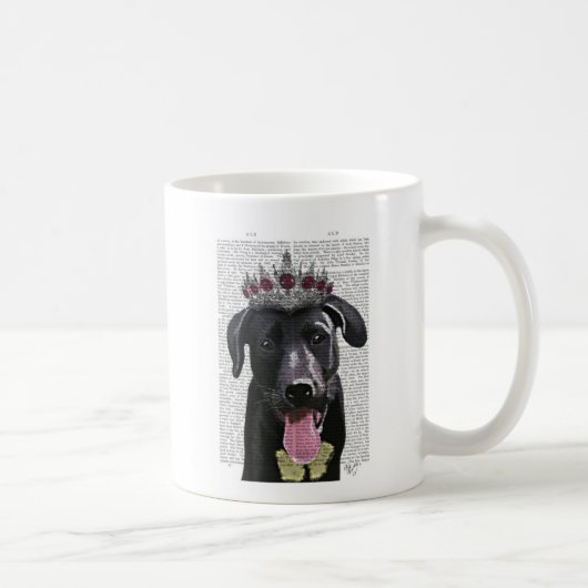 Schwarzes Labrador mit Tiara Kaffeetasse (Rechts)