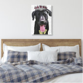 Schwarzes Labrador mit Tiara Leinwanddruck (Insitu (Schlafzimmer))