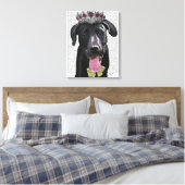Schwarzes Labrador mit Tiara Leinwanddruck (Insitu (Schlafzimmer))
