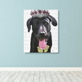 Schwarzes Labrador mit Tiara Leinwanddruck (Insitu (Holzboden))