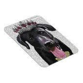 Schwarzes Labrador mit Tiara Magnet (Rechte Seite)