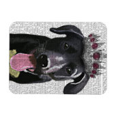 Schwarzes Labrador mit Tiara Magnet (Horizontal)
