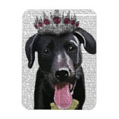 Schwarzes Labrador mit Tiara Magnet (Vertikal)