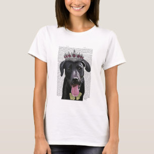 Schwarzes Labrador mit Tiara T-Shirt
