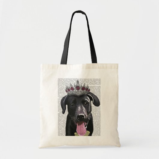 Schwarzes Labrador mit Tiara Tragetasche (Vorne)