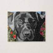 Schwarzes Labrador-Portrait Puzzle (Horizontal)
