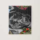 Schwarzes Labrador-Portrait Puzzle (Vertikal)