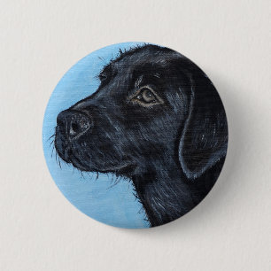 Schwarzes Labrador-Puppy-Malerei Button