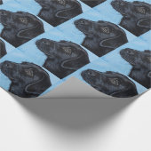 Schwarzes Labrador-Puppy-Malerei Geschenkpapier (Ecke)