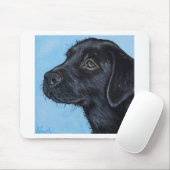 Schwarzes Labrador-Puppy-Malerei Mousepad (Mit Mouse)