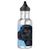 Schwarzes Labrador-Puppy-Malerei Trinkflasche (Rechts)