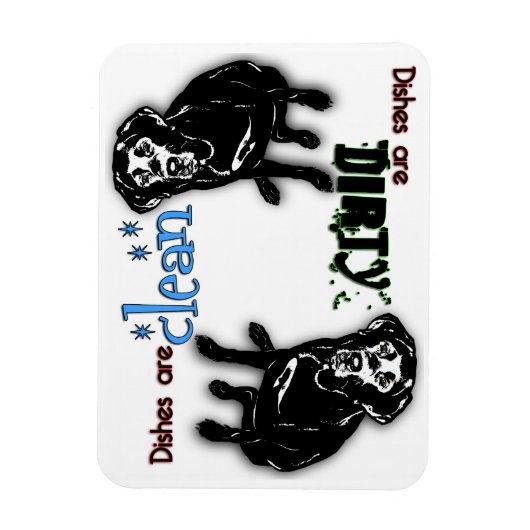 Schwarzes Labrador Rectangle Geschirrspülmagazin Magnet (Vertikal)