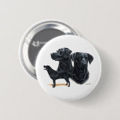 Schwarzes Labrador retriever Button (Vorne & Hinten)