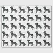 Schwarzes Labrador Retriever Cartoon Dog Muster Geschenkpapier (Flach)
