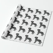 Schwarzes Labrador Retriever Cartoon Dog Muster Geschenkpapier (Ungerollt)