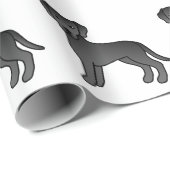 Schwarzes Labrador Retriever Cartoon Dog Muster Geschenkpapier (Rolleneckpunkt)