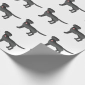 Schwarzes Labrador Retriever Cartoon Dog Muster Geschenkpapier (Ecke)