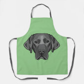 Schwarzes Labrador Retriever Dog Design Schürze (Vorderseite)