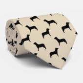 Schwarzes Labrador Retriever Dog Pattern (beige) Krawatte (Gerollt)