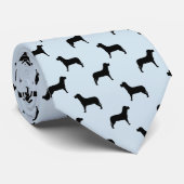 Schwarzes Labrador Retriever Dog Pattern (blau) Krawatte (Gerollt)