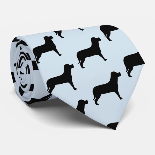 Schwarzes Labrador Retriever Dog Pattern Krawatte (Gerollt)