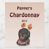 Schwarzes Labrador Retriever Hund Tierweinetikett Weinetikett (Einzelnes Label)
