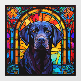 Schwarzes Labrador Retriever Imitate aus festem Gl Fensteraufkleber
