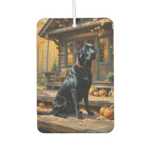 Schwarzes Labrador Retriever Log Kabine Herbst Autolufterfrischer