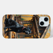 Schwarzes Labrador Retriever Log Kabine Herbst Case-Mate iPhone Hülle (Rückseite (Horizontal))