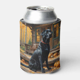 Schwarzes Labrador Retriever Log Kabine Herbst Dosenkühler