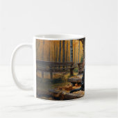 Schwarzes Labrador Retriever Log Kabine Herbst Kaffeetasse (Links)