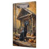 Schwarzes Labrador Retriever Log Kabine Herbst Klemmbrett (Links)