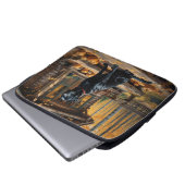 Schwarzes Labrador Retriever Log Kabine Herbst Laptopschutzhülle (Vorne Knopf)