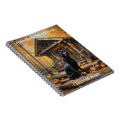 Schwarzes Labrador Retriever Log Kabine Herbst Notizblock (Rechte Seite)