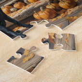 Schwarzes Labrador Retriever Log Kabine Herbst Puzzle (Seite)