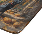 Schwarzes Labrador Retriever Log Kabine Herbst Schneidebrett (Ecke)