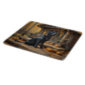 Schwarzes Labrador Retriever Log Kabine Herbst Schneidebrett (Ecke)