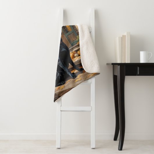 Schwarzes Labrador Retriever Log Kabine Herbst Sherpadecke (Beispiel)