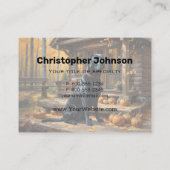 Schwarzes Labrador Retriever Log Kabine Herbst Visitenkarte (Rückseite)