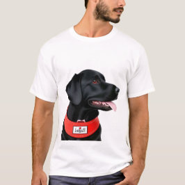 Schwarzes Labrador Retriever mit rotem Collar T-Shirt
