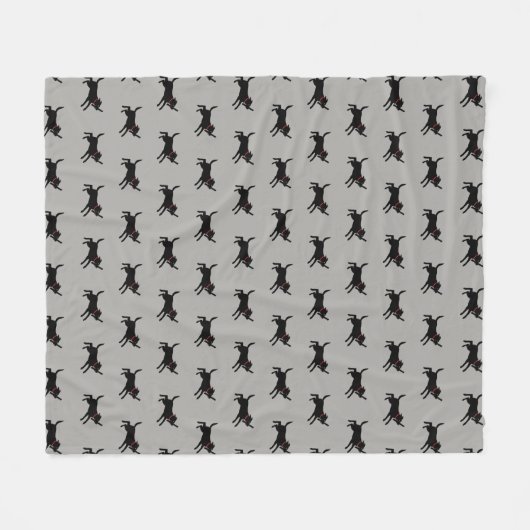 Schwarzes Labrador retriever-Muster Fleecedecke (Vorderseite (Horizontal))