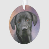 Schwarzes Labrador retriever Ornament (Vorderseite)