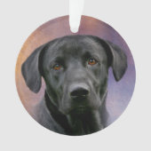 Schwarzes Labrador retriever Ornament (Vorderseite)