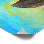 Schwarzes Labrador Retriever Painting Poster Art P (Ecke)